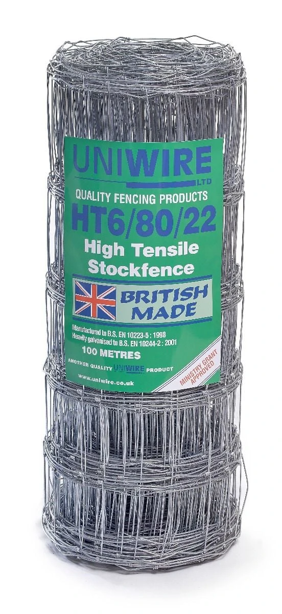 Uniwire HT6/80/22 Stock Fence | Pheasant Friendly | High Tensile | 100m