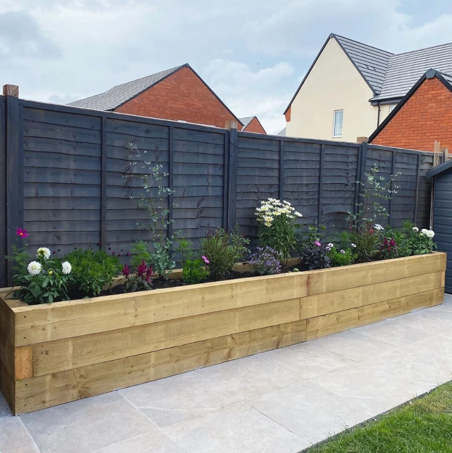 Large Green Treated Railway Sleeper | 2.4m X 240mm X 120mm - Image 4